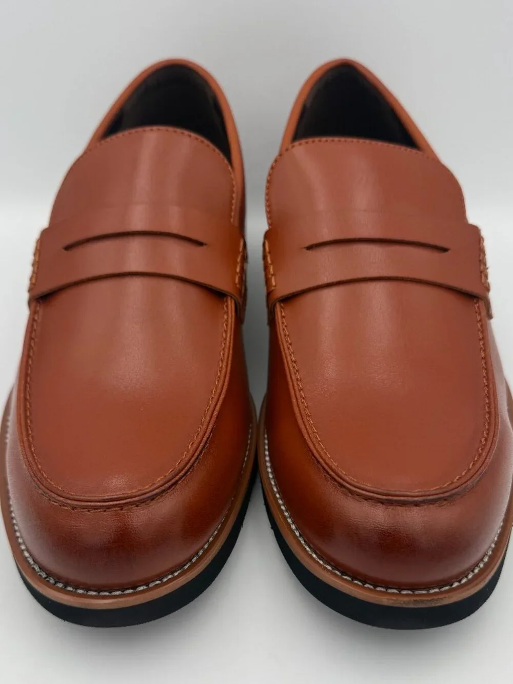 Bruno Marc Mens Brown Leather Penny Loafers Size 10 SBLS2339M New Box